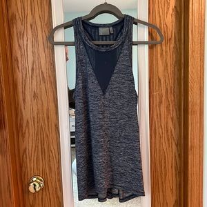 Athleta Blue Heather Mesh Racerback Tank